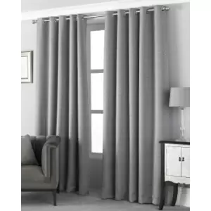 Image of Riva Home Pendleton Ringtop Eyelet Curtains (229 x 183cm) (Graphite)