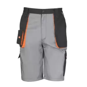 Image of Result Unisex Work-Guard Lite Workwear Shorts (Breathable And Windproof) (2XL) (Grey / Black / Orange)