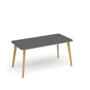 Image of Saxon rectangular worktable with 4 oak legs 1800mm x 800mm - onyx grey