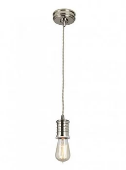 Image of 1 Light Ceiling Pendant Polished Nickel, E27