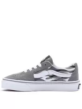 Image of Vans Sk8-low Flame Camo Younger Trainer, Grey/Black, Size 13 Younger