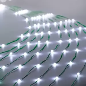 Image of Premier Decorations Limited 200 White Ultra Brights Waterfall LED String Lights With Green Cable