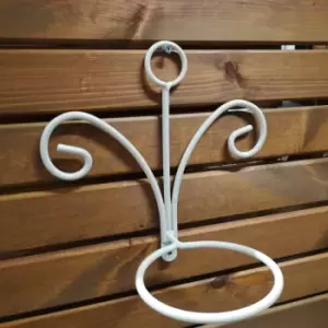 Image of Tom Chambers Handcrafted Sorrento Cream Metal Steel Garden Patio Herb Plant Flower Pot Wall Mount Holder