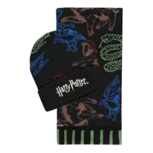 Image of HARRY POTTER Wizards Unite Hogwarts Houses Beanie & Scarf Giftset, Multi-colour (GS802600HPT)