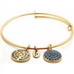Image of Ladies Chrysalis Gold Plated Good Fortune September Sapphire Crystal Expandable Bangle