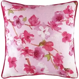 Image of Blossoms Printed Cushion Magenta