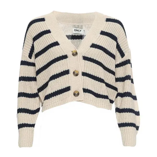 Image of Only Pumice Stone Carolnice Stripe Cardigan Knit