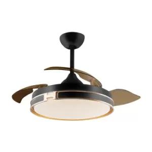 Image of Heron 6 Speed Ceiling Fan Black, 3000-6000K, Remote Control, Timer & Reversible Functions