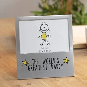 Image of 5" x 3.5" - Aluminium Photo Frame - World's Greatest Daddy