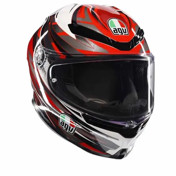 Image of AGV K6 S E2206 Mplk Reeval White Red Grey Full Face Helmet Size 2XL