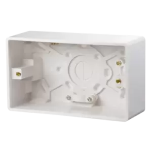 Image of Click Scolmore Mode 2 Gang 47mm Pattress Box Polar White - CMA086