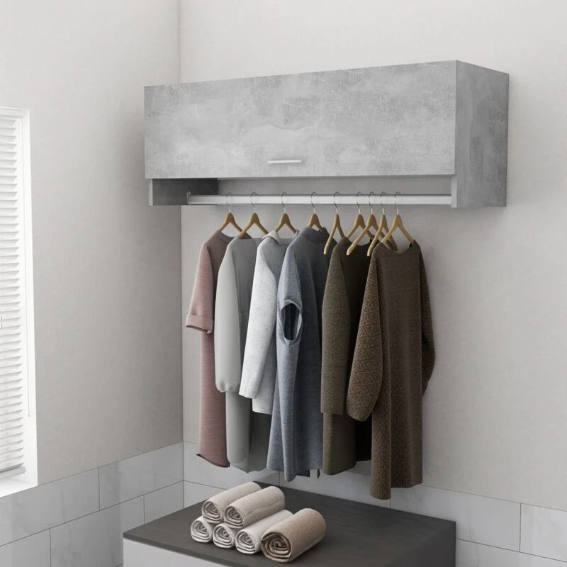 Image of VIDAXL Wardrobe Concrete Grey 100x32.5x35cm Engineered Wood Vidaxl 8720286609378