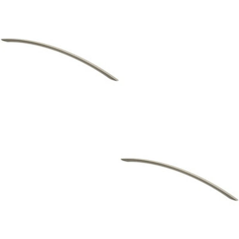 Image of Loops 2x Curved Bow Cabinet Pull Handle 372 x 10mm 320mm Fixing Centres Satin Nickel Metallics unisex
