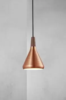 Image of DFTP Nori 18 Indoor Living Dining Metal Pendant Ceiling Light in Copper (Diam) 18cm