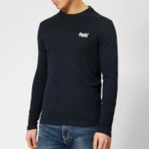 Image of Superdry Mens Orange Label Vintage Embroidery Top - Eclipse Navy - L
