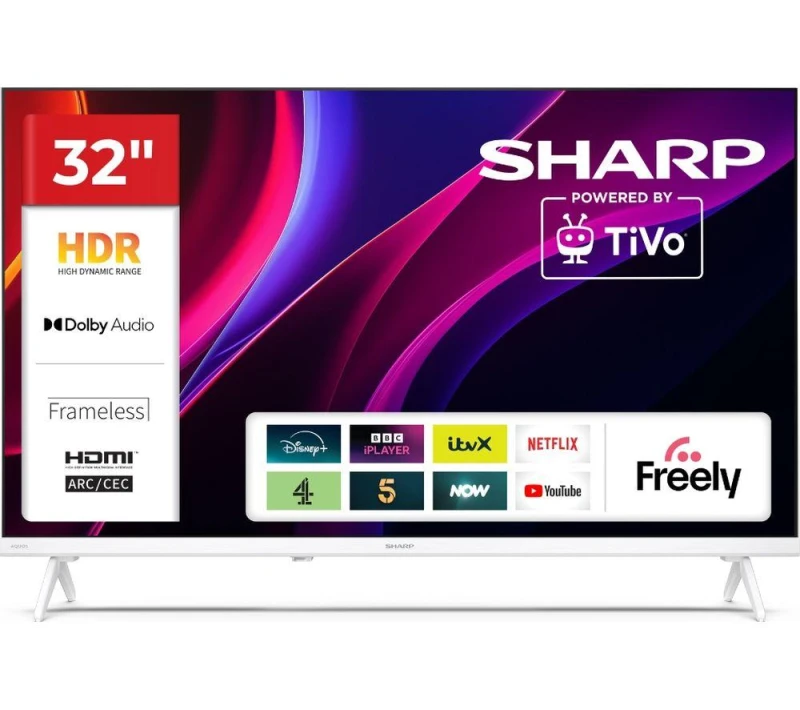 Image of 32" Sharp 1T-C32HE2245KW Smart HD Ready HDR LED TV - White 5905683273558