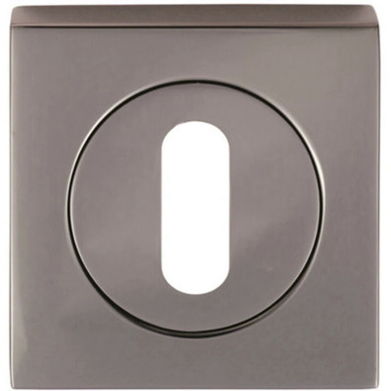 Image of Loops Square Lock Profile Escutcheon 51 x 51mm Concealed Fix Black Nickel Metallics unisex