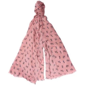 Image of Barbour Womens Dog Print Wrap Rose Tan