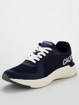 Image of Calvin Klein Amos Mesh Runner Trainers - Navy, Size 9, Men