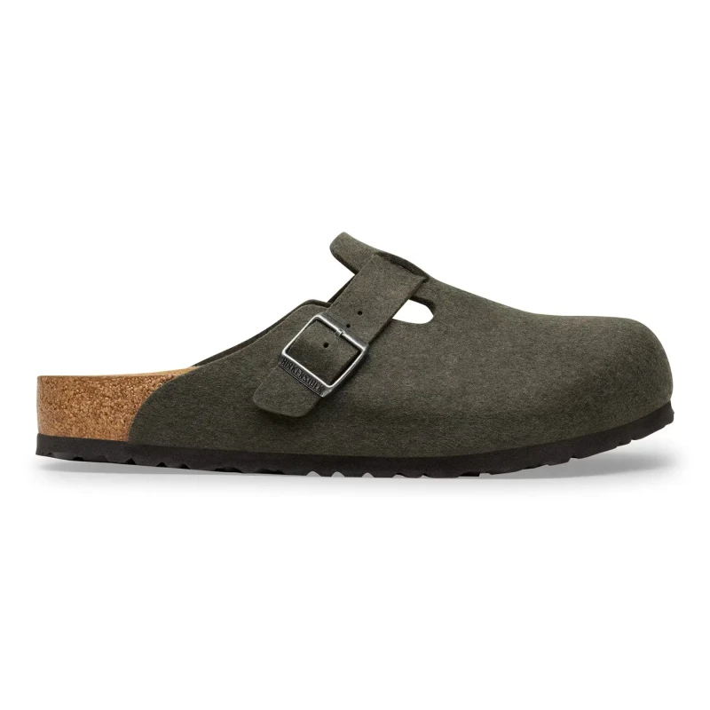 Image of Birkenstock Clogs Birkenstock Boston Wool Vert Unisex 38 Etroit
