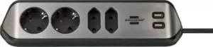 Image of Brennenstuhl 1153590410 power extension 2m 4 AC outlet(s) Indoor...