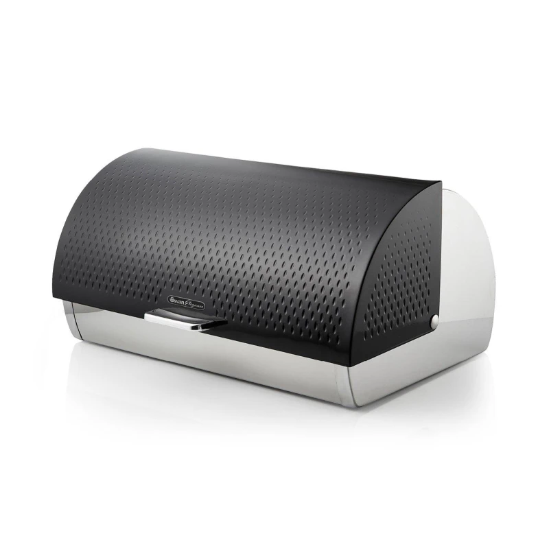 Image of Swan Elegance Bread Bin Black ONE SIZE