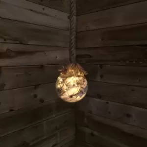 Image of 10cm LED Battery Operated Hanging Glass Ball Christmas Decoration