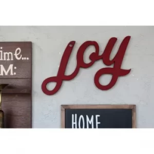 Image of Red Joy Red Decorative Wooden Wall Accessory