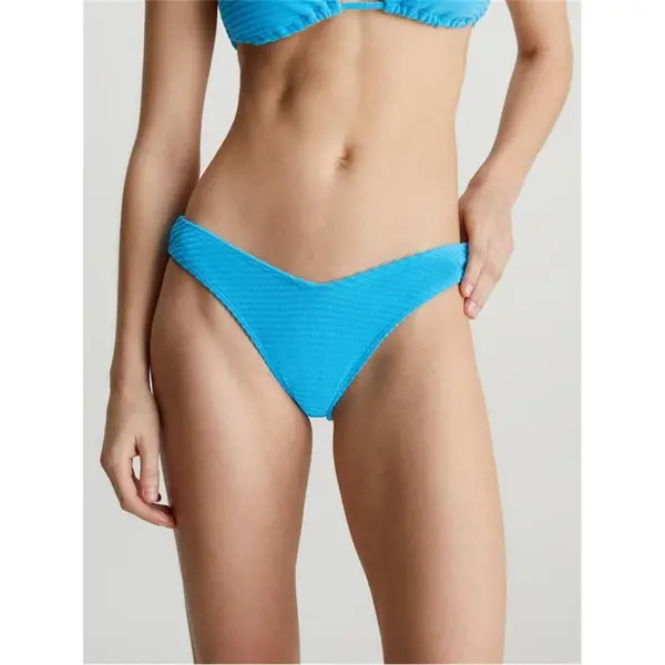 Image of Calvin Klein CKJ Delta Bikini Ld43 High Leg Bikini Bottoms 8 (XS) Blue 35121918310