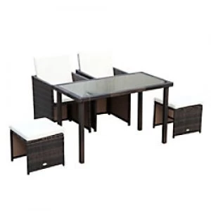 Image of Outsunny Rattan Furniture Set 863-009BN Brown, Cream-White