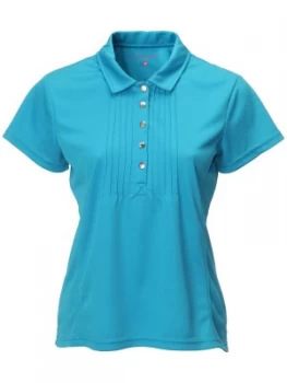 Image of Swing Out Sister Mariah Pique Cap Sleeve Shirt Blue