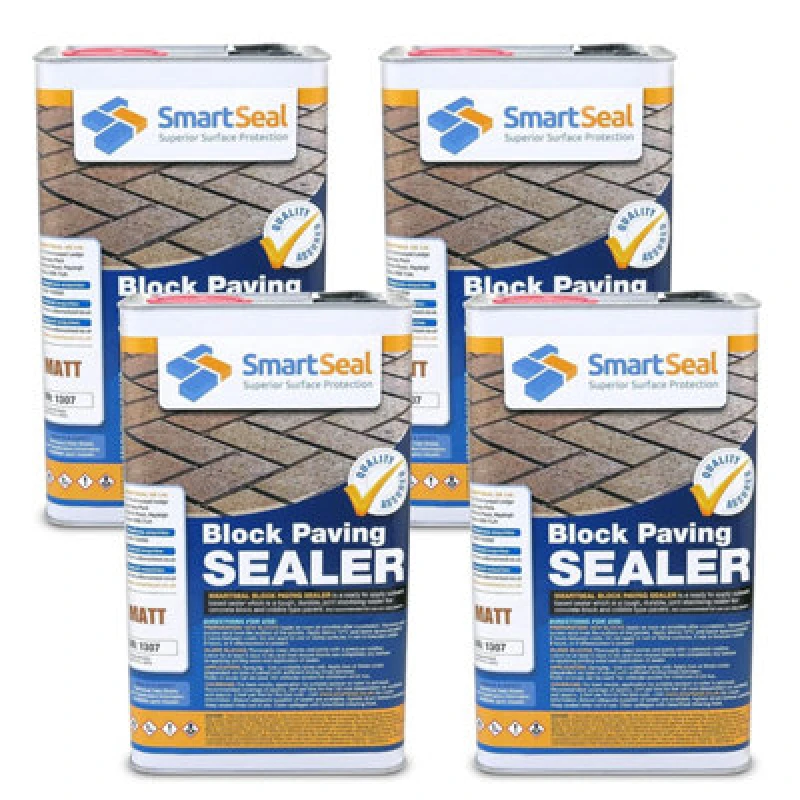 Image of Block Paving Sealer, (Smartseal), Premium Matt Finish, Strong Sand Hardener And Weed Inhibitor For Driveways And Patios, 4 X 5L