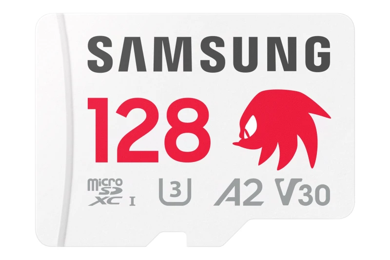 Image of Samsung Sonic Edition - Knuckles microSDXC card Retail 128GB A2 Application Performance Class, v30 Video Speed Class, UHS-I U3 “Sonic The Hed