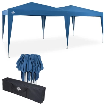 Image of Deuba - Gazebo 3x6m Capri Pop-Up Party Tent Outdoor Garden Patio Festival Canopy Marquee Blue