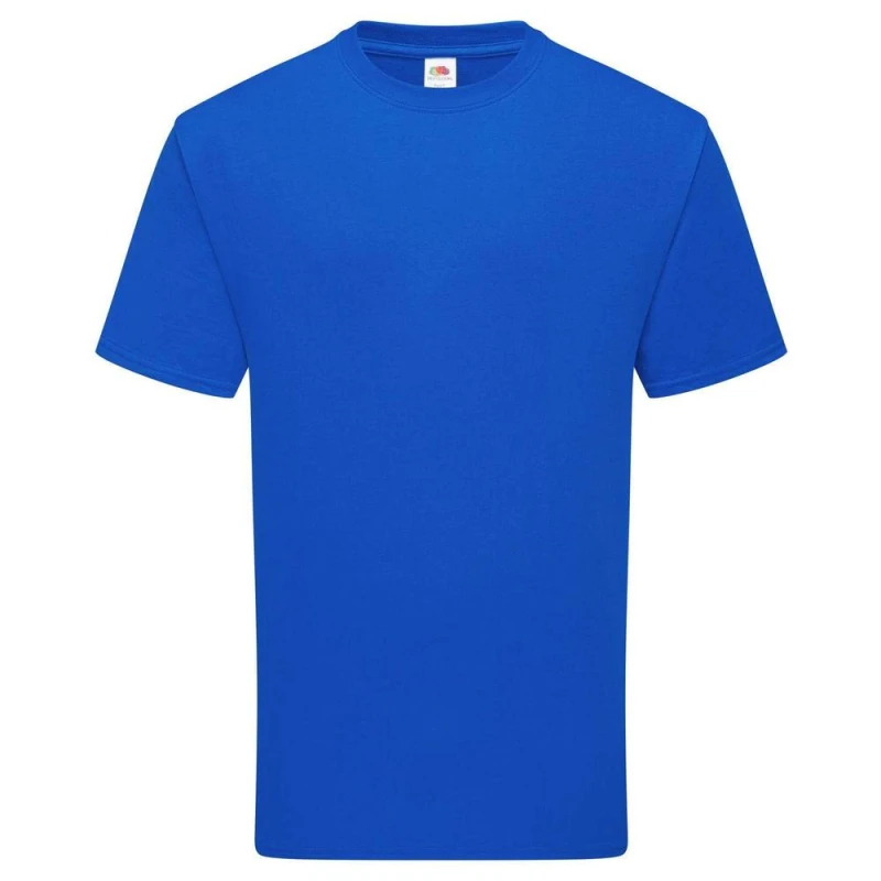 Image of Fruit of the Loom Mens Pure Cotton T-Shirt in Blue Size: Small Blue Male S