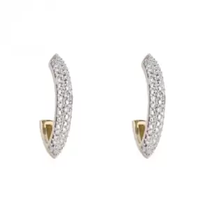Image of Diamond Navette 3/4 Yellow & White Gold Hoop Earrings GE2412