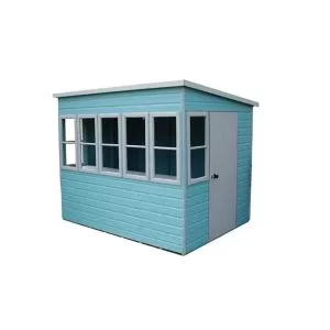 Image of Shire Sun Pent 8X6 Pent Dip Treated Shiplap Wooden Shed With Floor