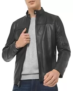 Image of Michael Kors Leather Racer Jacket