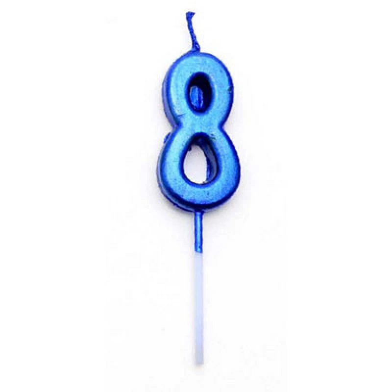 Image of Shatchi Blue 8 Number Candle Birthday Anniversary Party Cake Decorations Topper Blue unisex