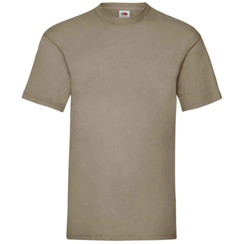 Image of Fruit Of The Loom Fruit of the Loom Men Valueweight T-Shirt in Khaki Size: Small Khaki S Male 5063527511027