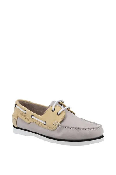 Image of Hush Puppies Womens Hattie Leather Boat Deck Sailing Shoes - UK 3 Grey female GDE2395GRY3