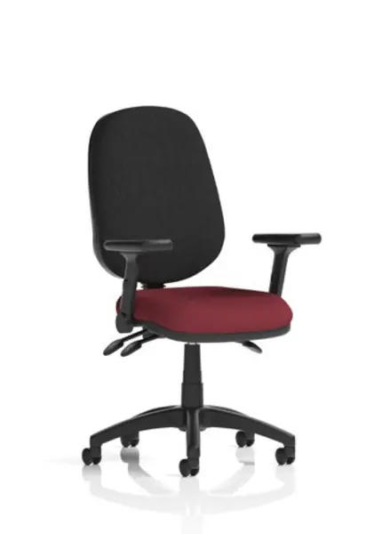 Image of Eclipse Eclipse Plus III Lever Task Operator Chair Bespoke Colour Seat Ginseng Chilli With Height Adjustable And Folding Arms KCUP1765