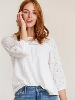 Image of Fatface Maisy Lace Top - White