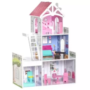 Image of Jouet Kids Dollhouse Dreamhouse Villa with Furniture Accessories Kit - Pink