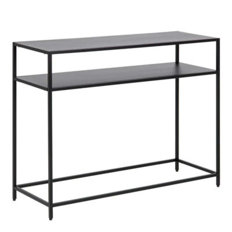 Image of Furniture To Go Newcastle Console Table With Open Shelf In Matt Black