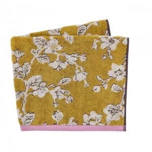 Image of Helena Springfield Mustard Cotton 'Bouvardia' Towels - bath towel