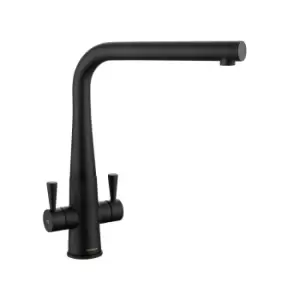 Image of Rangemaster Conical Matte Black Dual Lever Kitchen Tap