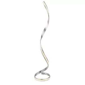 Image of Aria Integrated LED Floor Lamp Silver Leaf, White Acrylic