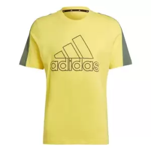 Image of adidas Future Icons Embroidered Badge of Sport T-Shirt Me - Yellow