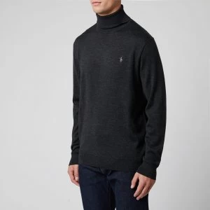 Image of Polo Ralph Lauren Mens Merino Wool Turtleneck Jumper - Dark Granite Heather - XXL